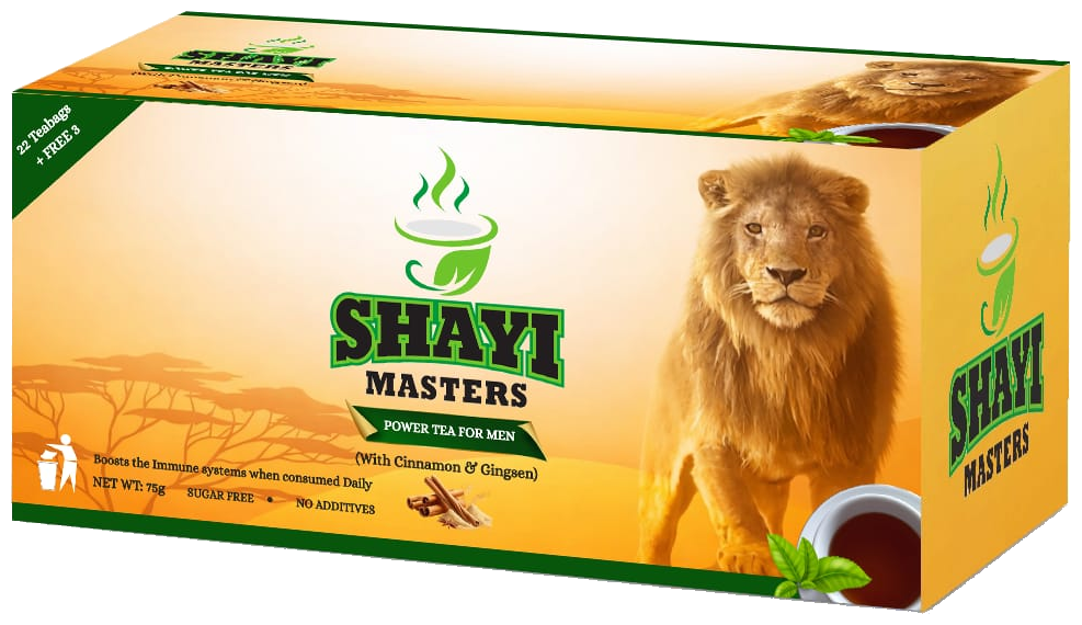 Shayi Masters Power Tea for Men with cinnamon and ginseng pack